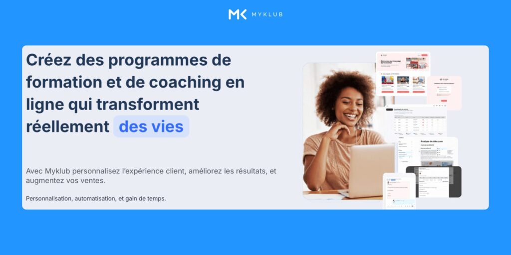 testez gratuitement MyKlub plateforme de coahcing en ligne high ticket