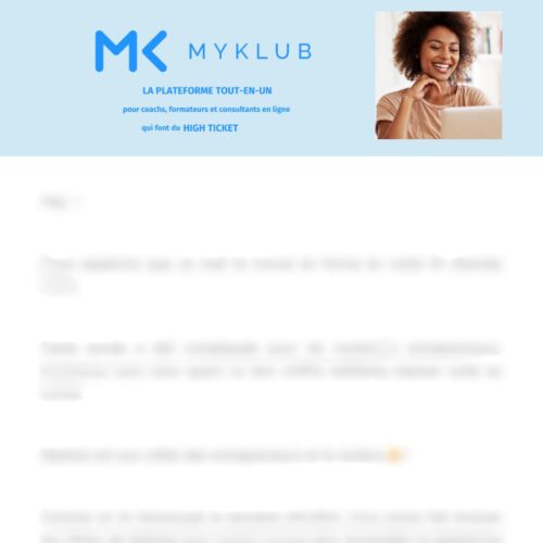 inscription newsletter MyKlub